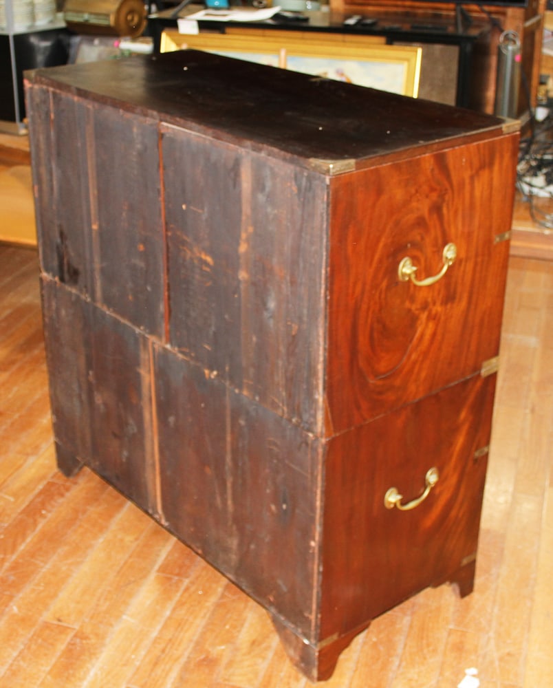 19thC Two-Piece Campaign Chest - 7