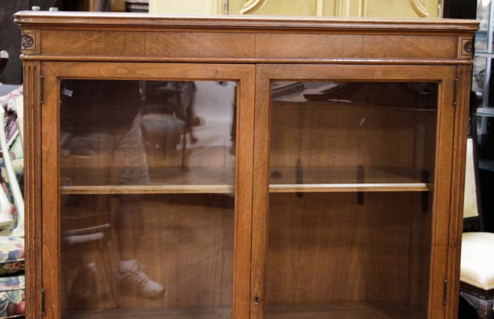 Two-Door Glass Front Bookcase - 2