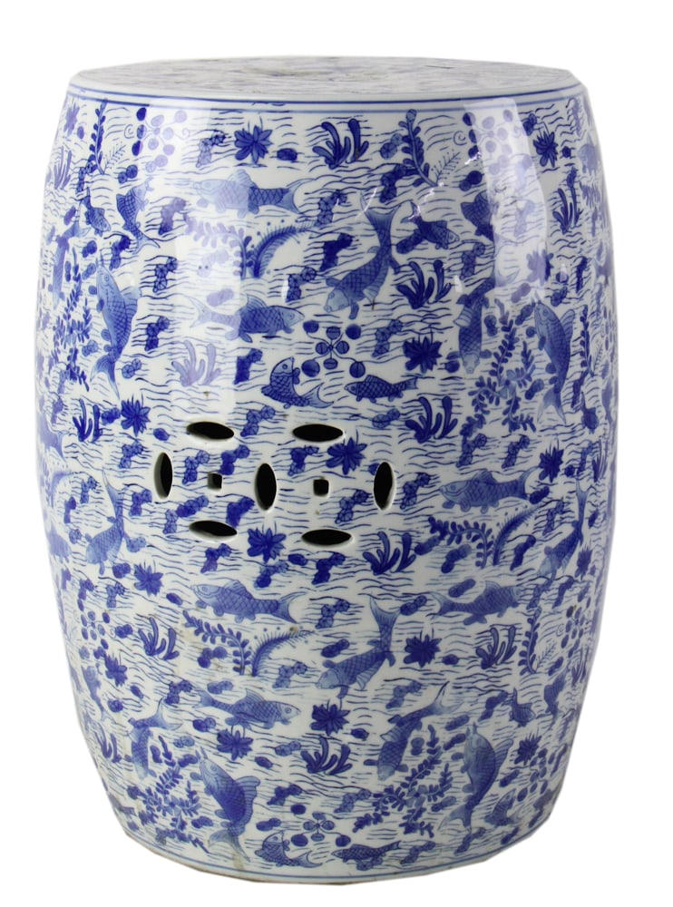 Chinese Blue and White Garden Seat (1 of 8)