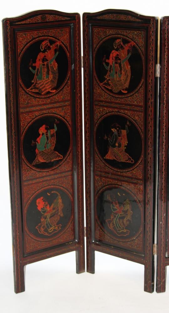 Chinese Five-Panel Carved Screen - 2