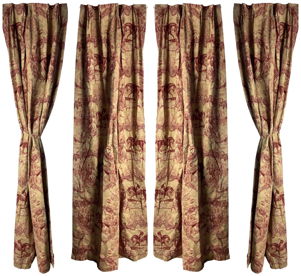 Two Pairs of Custom Vintage Drapes, "Gladiateur" (1 of 11)