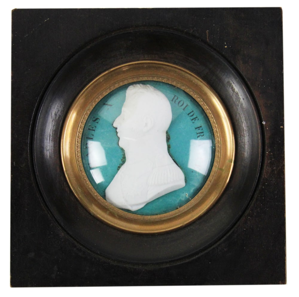 19thC Miniature Portrait of Charles X, King of France: 19th century miniature portrait of Charles X, King of France, framed 5" x 5". Provenance: Palm Beach, Florida estate.