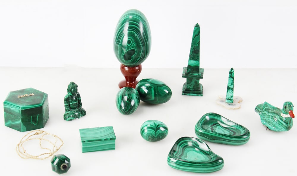 Group of Malachite Items (1 of 12)