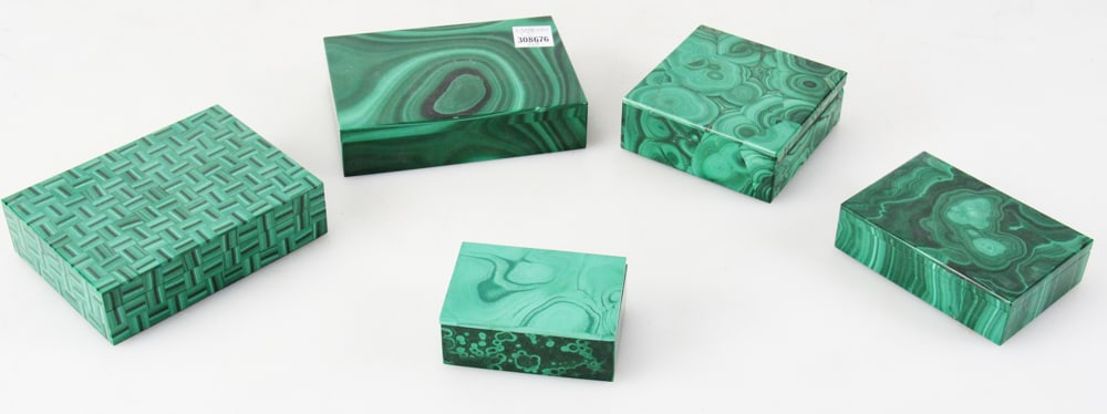 Group of Malachite Boxes (1 of 8)