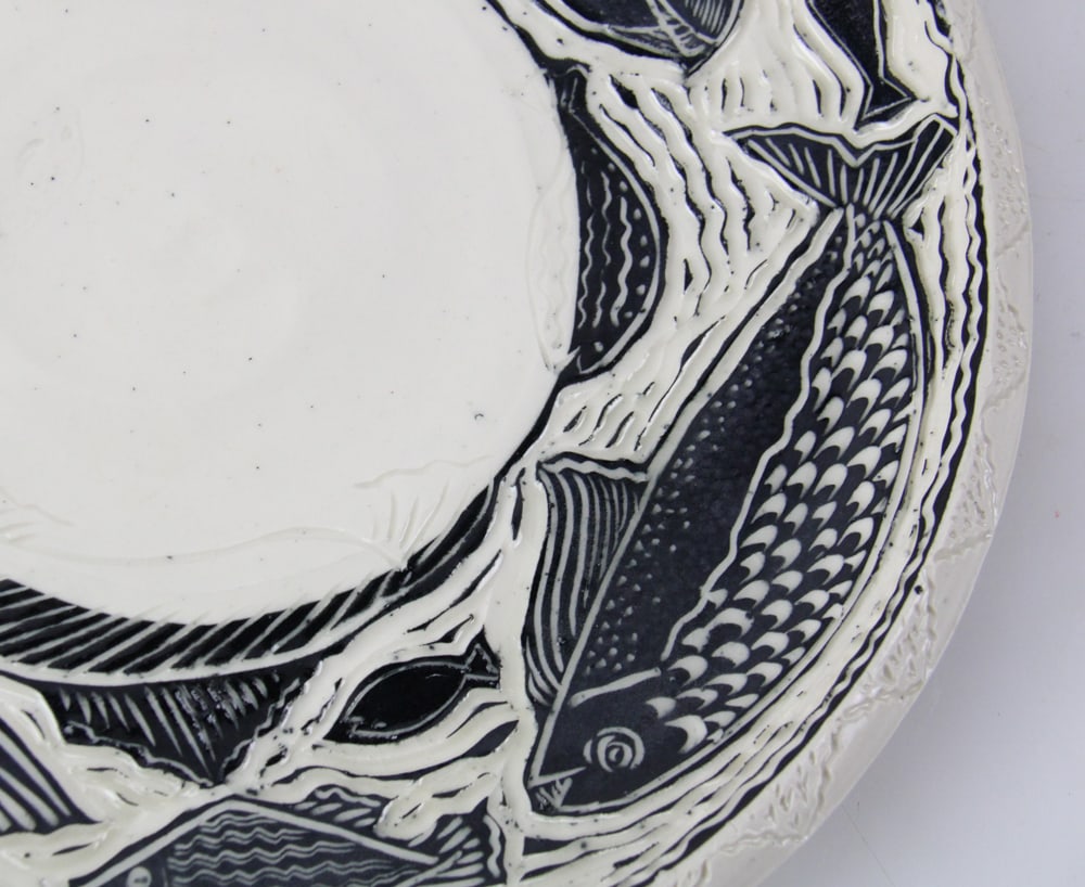Studio Pottery Fish Plate, Signed - 4