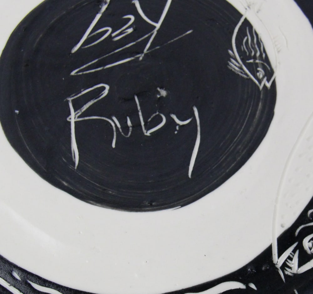 Studio Pottery Fish Plate, Signed - 8