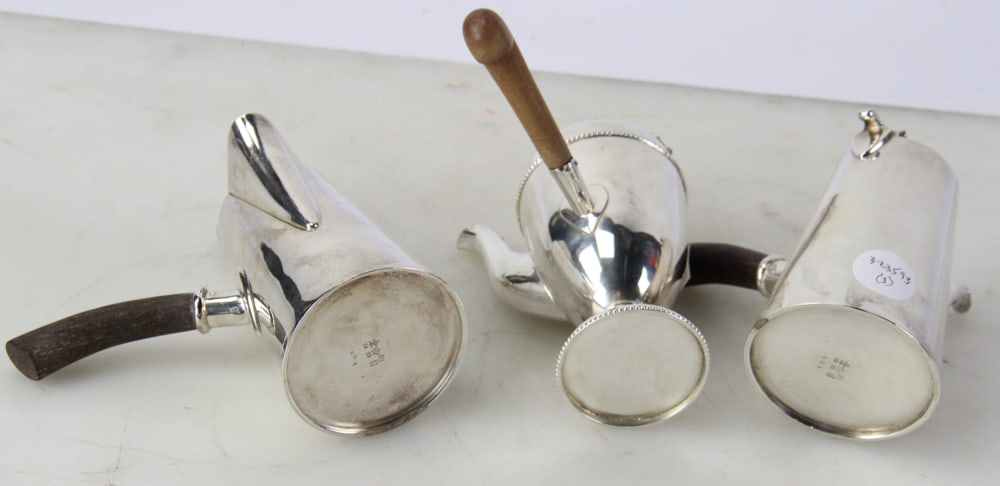 Three Silverplate Chocolate Pots - 7