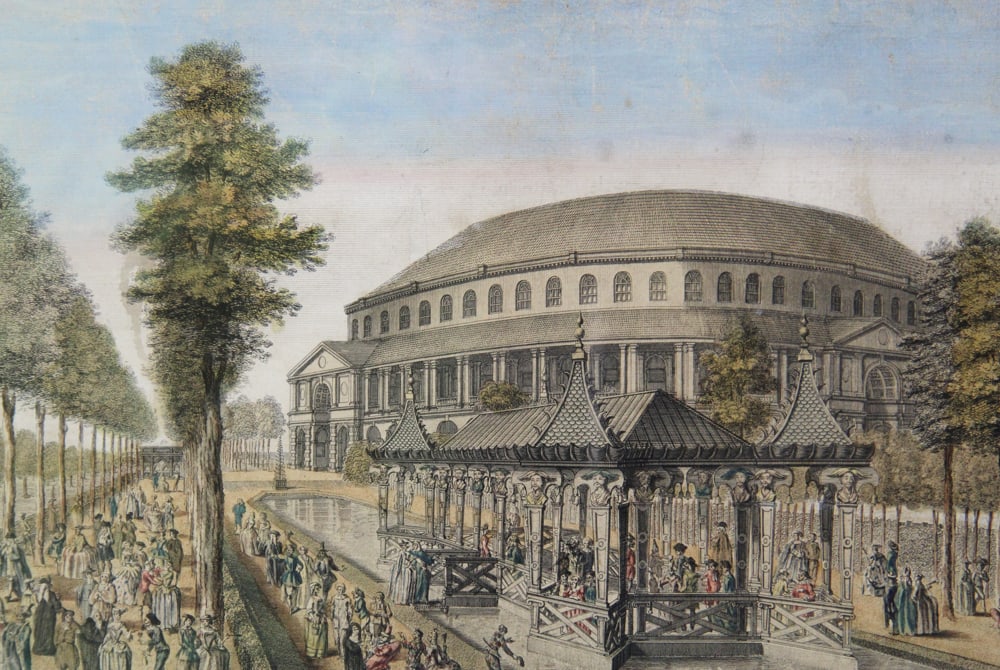 Early 19thC Hand-Colored Architectural Print - 3