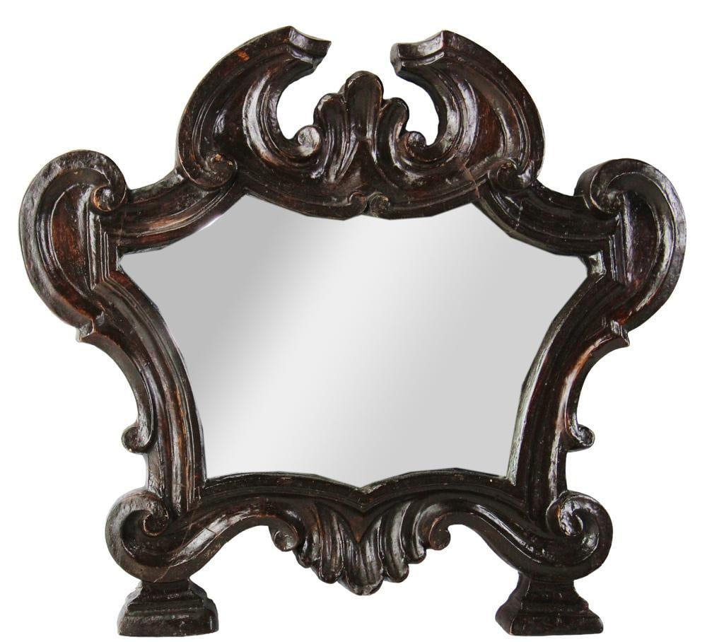 Rococo Mirror, Painted Dark Brown (1 of 5)