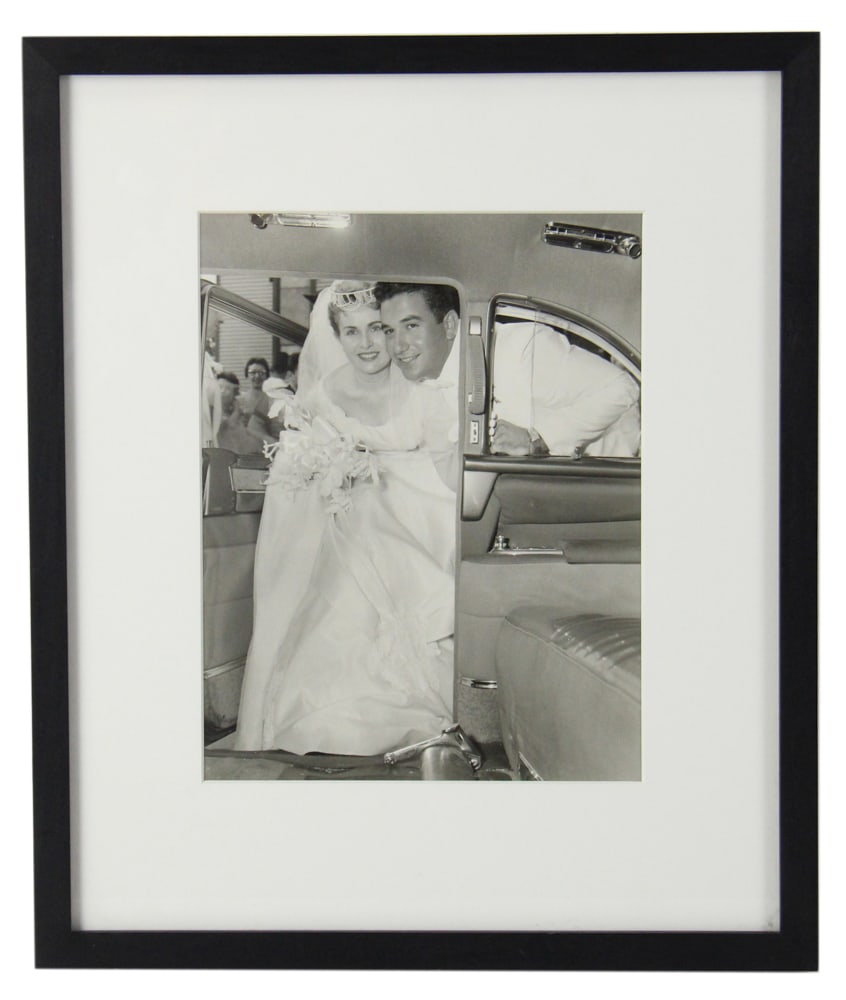 Circa 1950s, Bride and Groom, Silver-Gelatin Print: Circa 1950s, bride and groom, silver-gelatin photograph print, 9" x 7", framed 15" x 13". Provenance: Saugerties, New York collection.