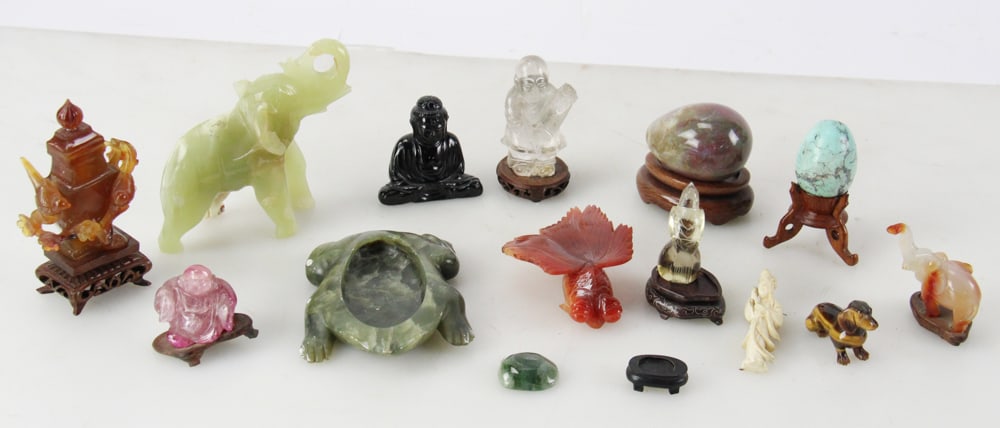Group of Decorative Items, Obelisk, Hedgehog, Buddhas, etc. (1 of 9)