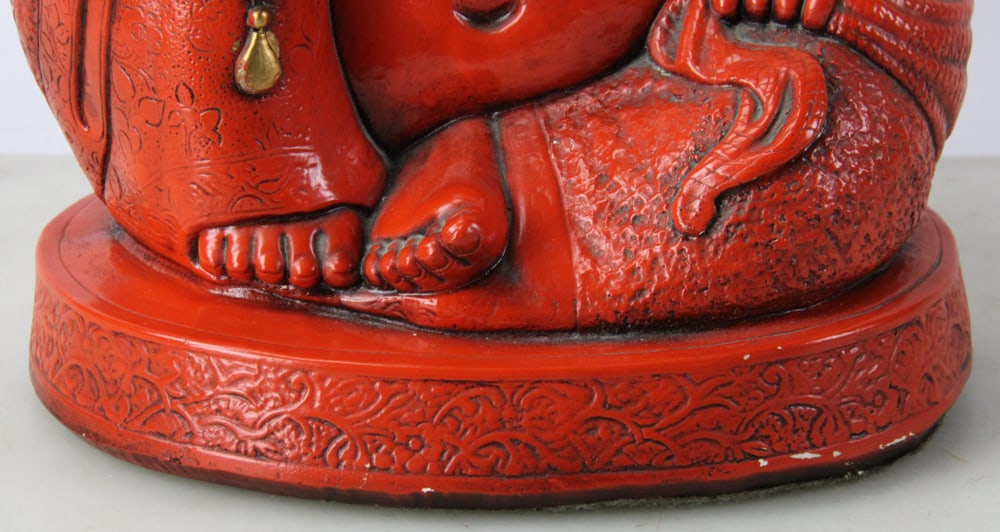Seated Buddha, Red Plaster - 3