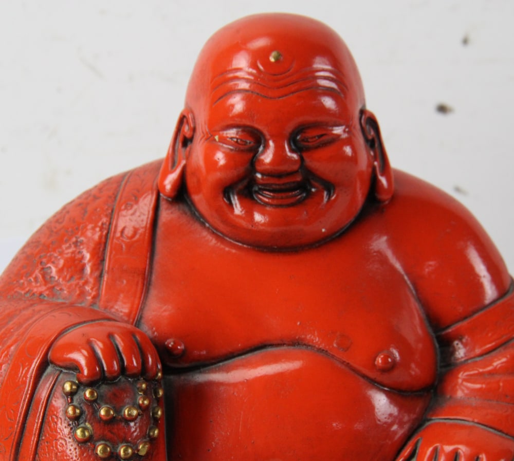 Seated Buddha, Red Plaster - 4