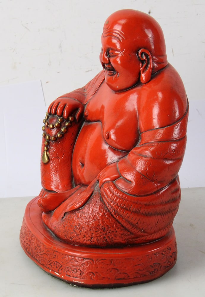 Seated Buddha, Red Plaster - 5