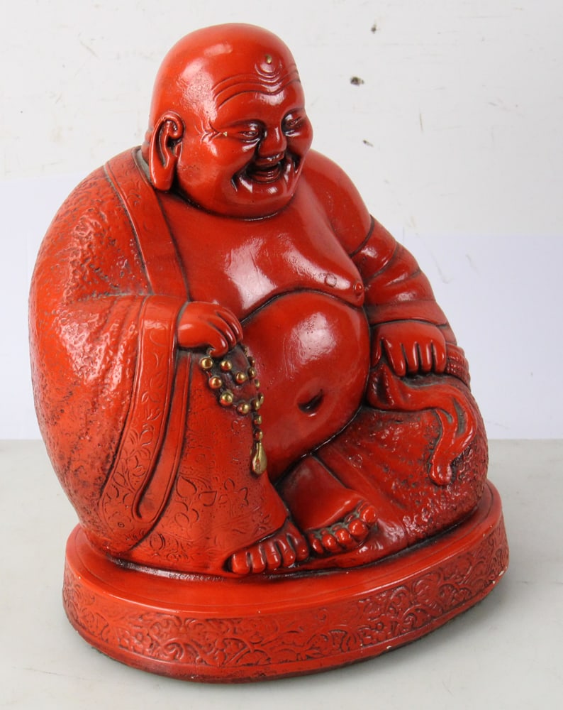 Seated Buddha, Red Plaster - 7