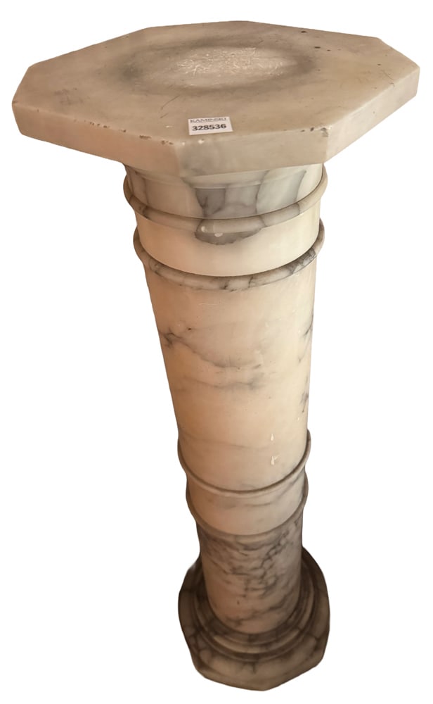 19thC White Marble Pedestal (1 of 2)