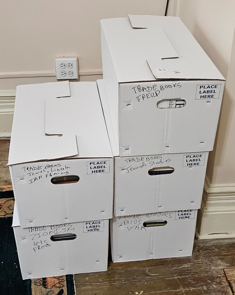 Five Boxes of Books: Five boxes of books. NOTE: Item to be picked up at 62 East 80th St., New York, NY. Deadline for pick-up is July 31st. Please call our front desk at 978-927-2223 to schedule pick-up.