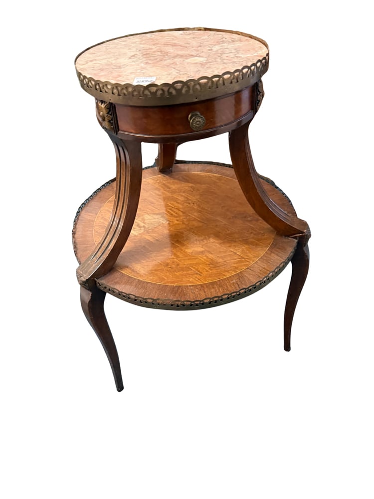 French-style Gueridon with Pink Marble Top (1 of 3)