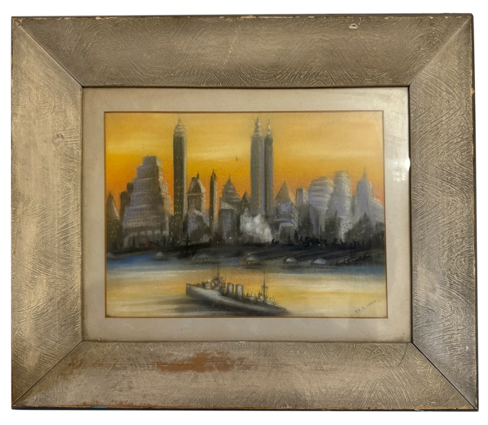 E. Hill, Manhattan Skyline, Pastel (1 of 3)
