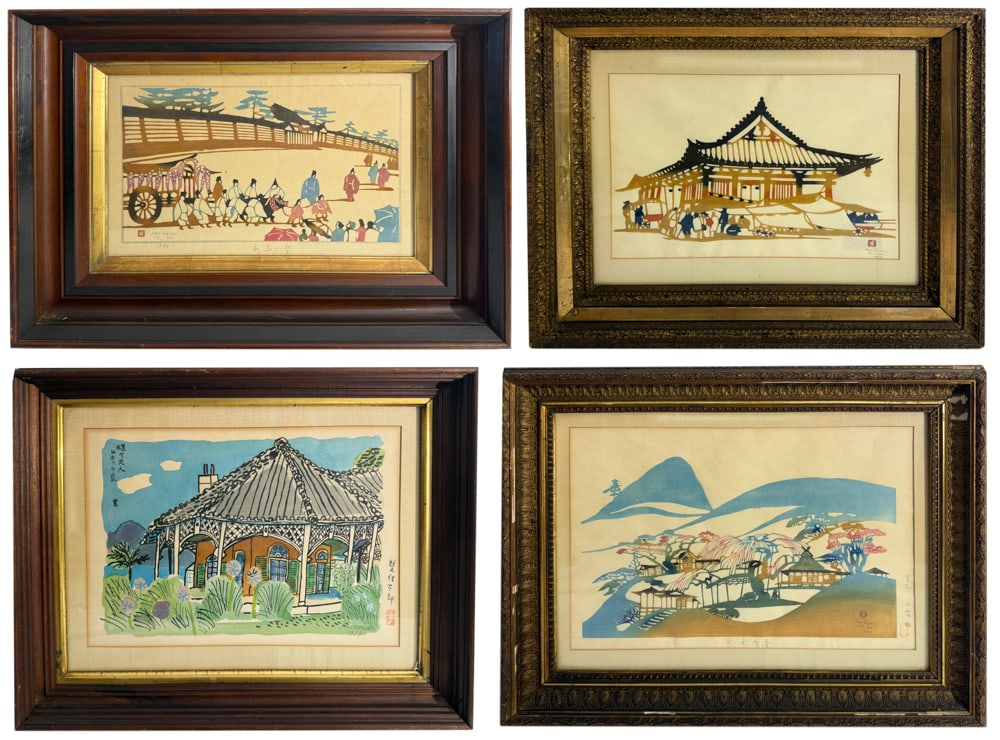 Four Japanese Woodblock Prints (1 of 16)