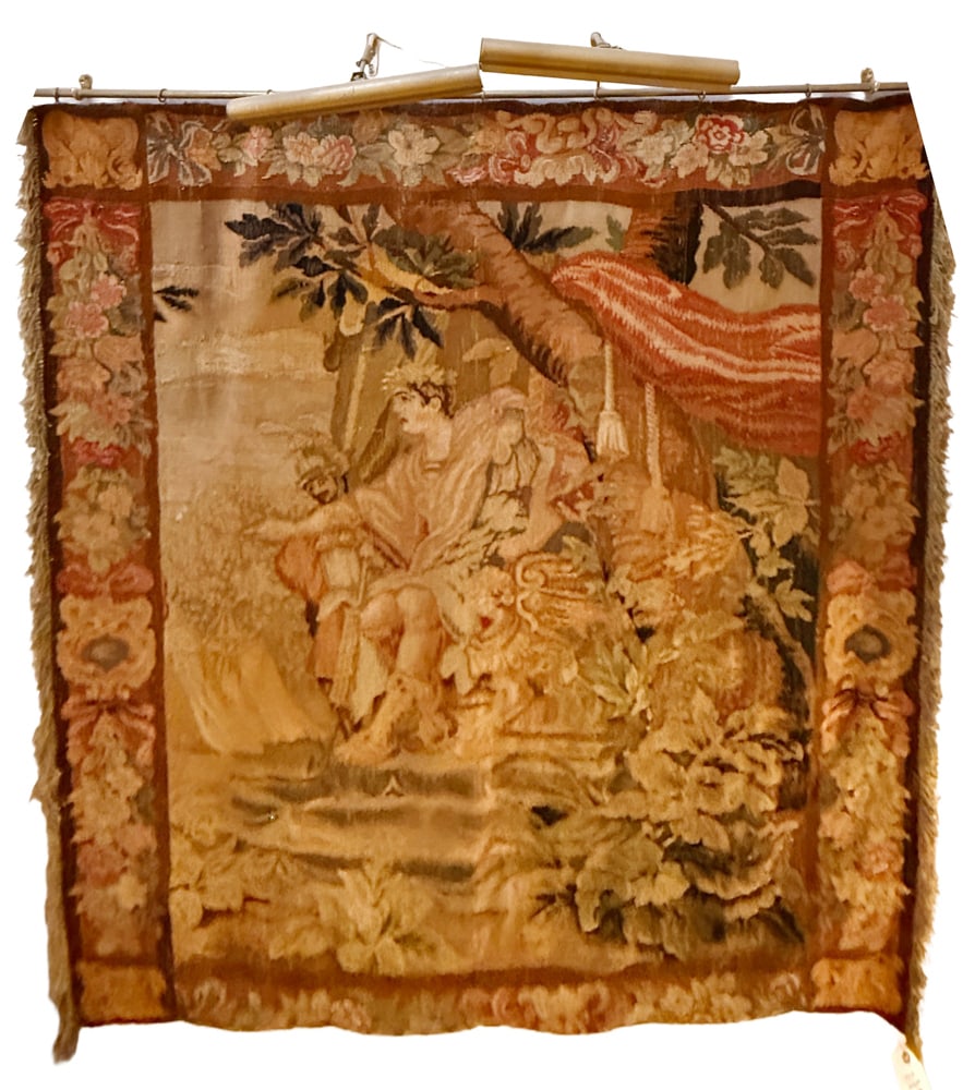 19th/20thC Tapestry: 19th/early 20th century tapestry, 79" x 57". NOTE: Item to be picked up at 64 East 80th St., New York, NY. Deadline for pick-up is July 31st. Please call our front desk at 978-927-2223 to schedule pic