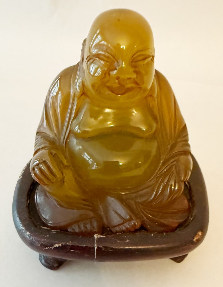 Chinese Buddha: Chinese Buddha, 4" x 3 1/2". NOTE: Item to be picked up at 64 East 80th St., New York, NY. Deadline for pick-up is July 31st. Please call our front desk at 978-927-2223 to schedule pick-up.