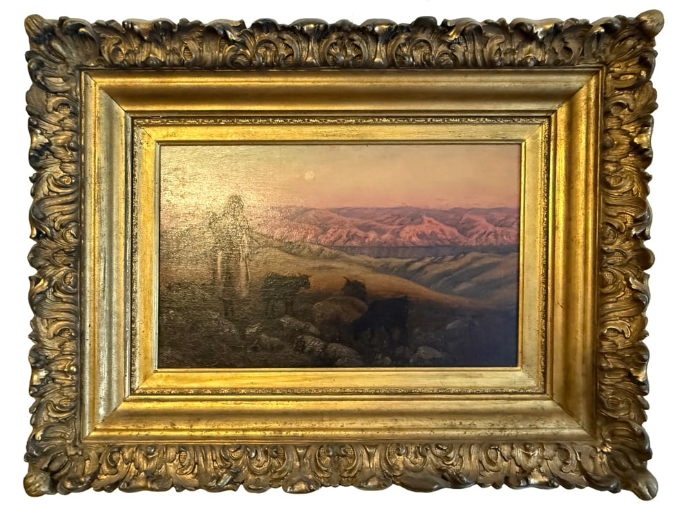 19thC American School, Woman Overlooking Canyon, Oil on Canvas (1 of 5)