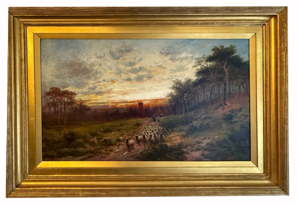 John Horace Hooper, Shepherd Driving Flock, Oil on Canvas (1 of 6)
