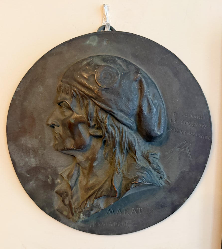 19thC Bronze Plaque Marat (1 of 6)