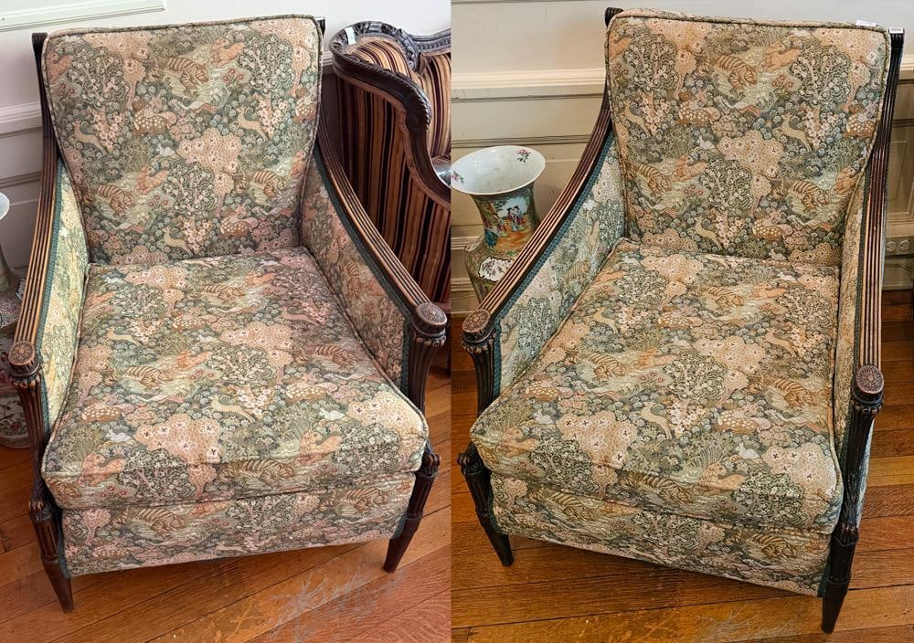 Pair of French Regency Style Arm Chairs (1 of 6)