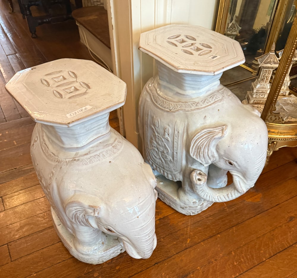 Pair of Chinese Blanc-de-Chine Elephants (1 of 2)