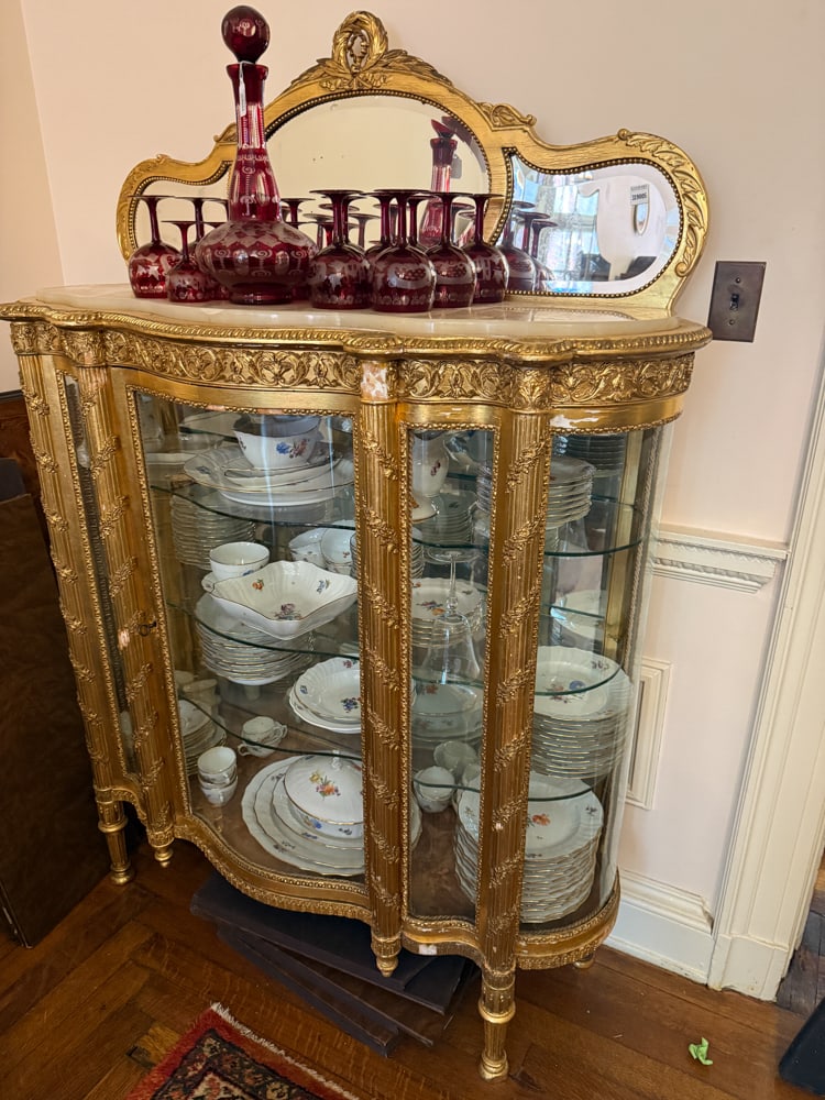 Late 19thC French Giltwood China Cabinet (1 of 3)