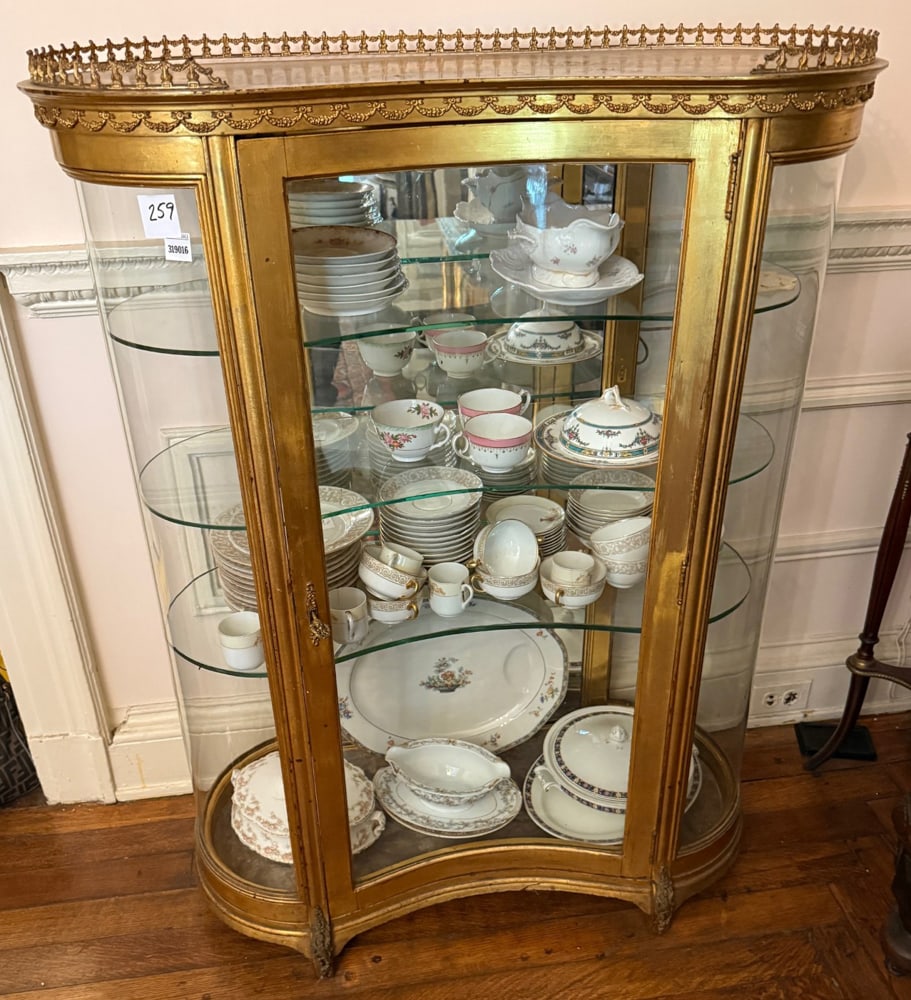 Antique French Gold China Cabinet (1 of 3)