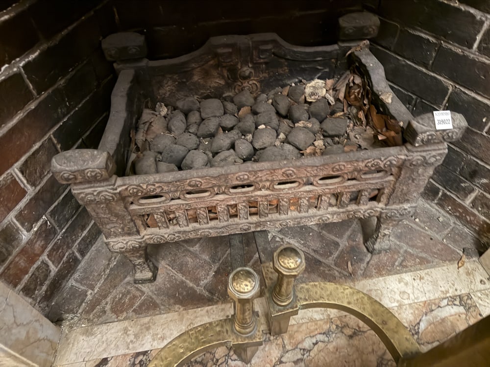 Antique Steel Coal Fire Place Basket: Antique steel coal fire place basket, 15" x 23" x 13". NOTE: Item to be picked up at 64 East 80th St., New York, NY. Deadline for pick-up is July 31st. Please call our front desk at 978-927-2223 to sc