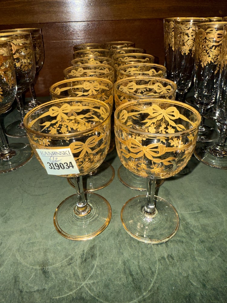 Group of Cordial Glasses: Group of cordial glasses, (12) total. NOTE: Item to be picked up at 64 East 80th St., New York, NY. Deadline for pick-up is July 31st. Please call our front desk at 978-927-2223 to schedule pick-up.