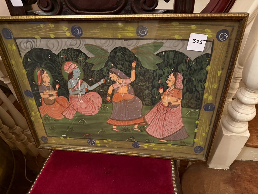 Indian Painting: Indian painting, 10" x 34". NOTE: Item to be picked up at 64 East 80th St., New York, NY. Deadline for pick-up is July 31st. Please call our front desk at 978-927-2223 to schedule pick-up.