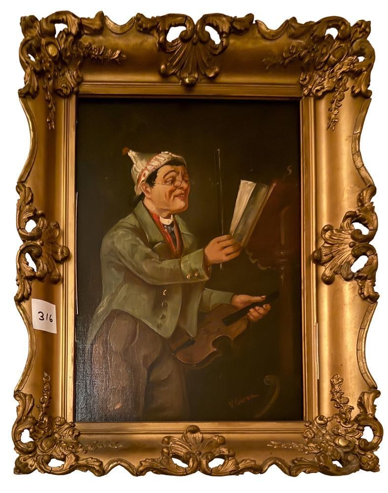 D. Guido Violinist, Oil on Canvas (1 of 3)