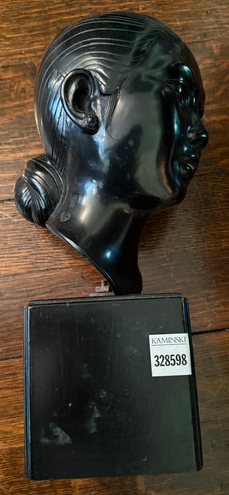 Bronze Sculpture of Southeast Asian Woman on Pedestal: Bronze sculpture of Southeast Asian woman on pedestal, 14" H x 7" W. NOTE: Item to be picked up at 64 East 80th St., New York, NY. Deadline for pick-up is July 31st. Please call our front desk at 978-