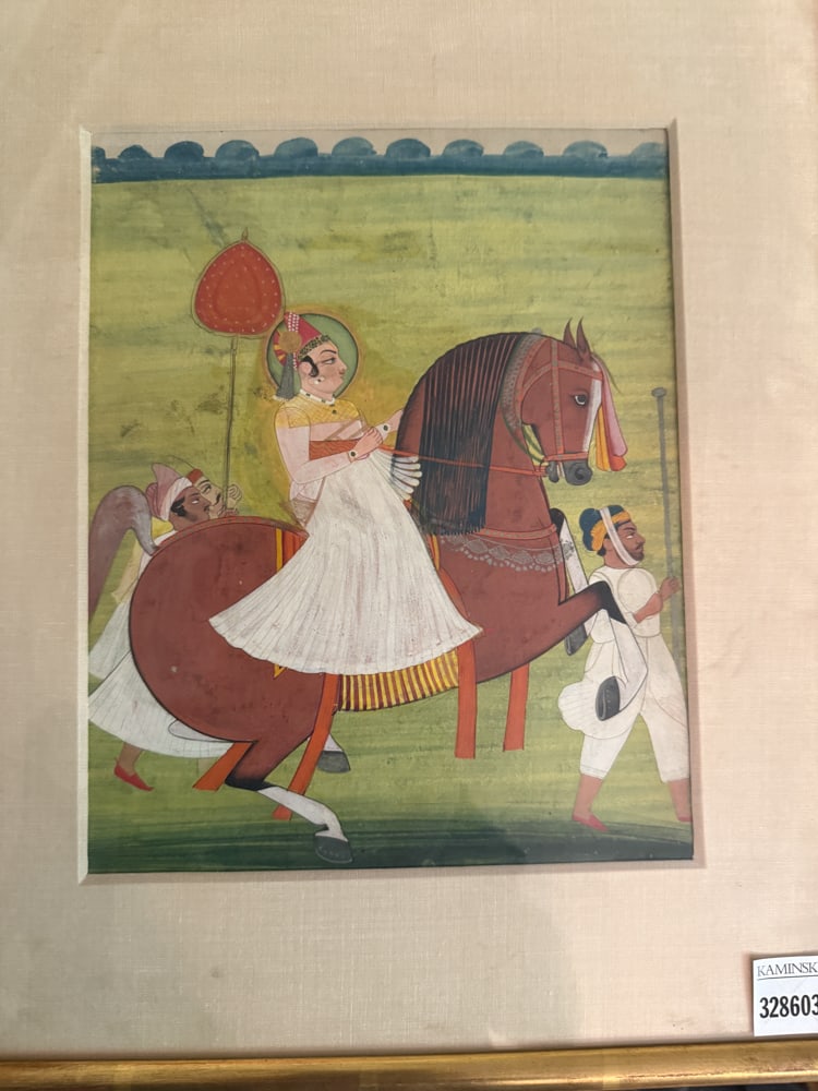 19thC Rajput Equestrian Portrait - 2