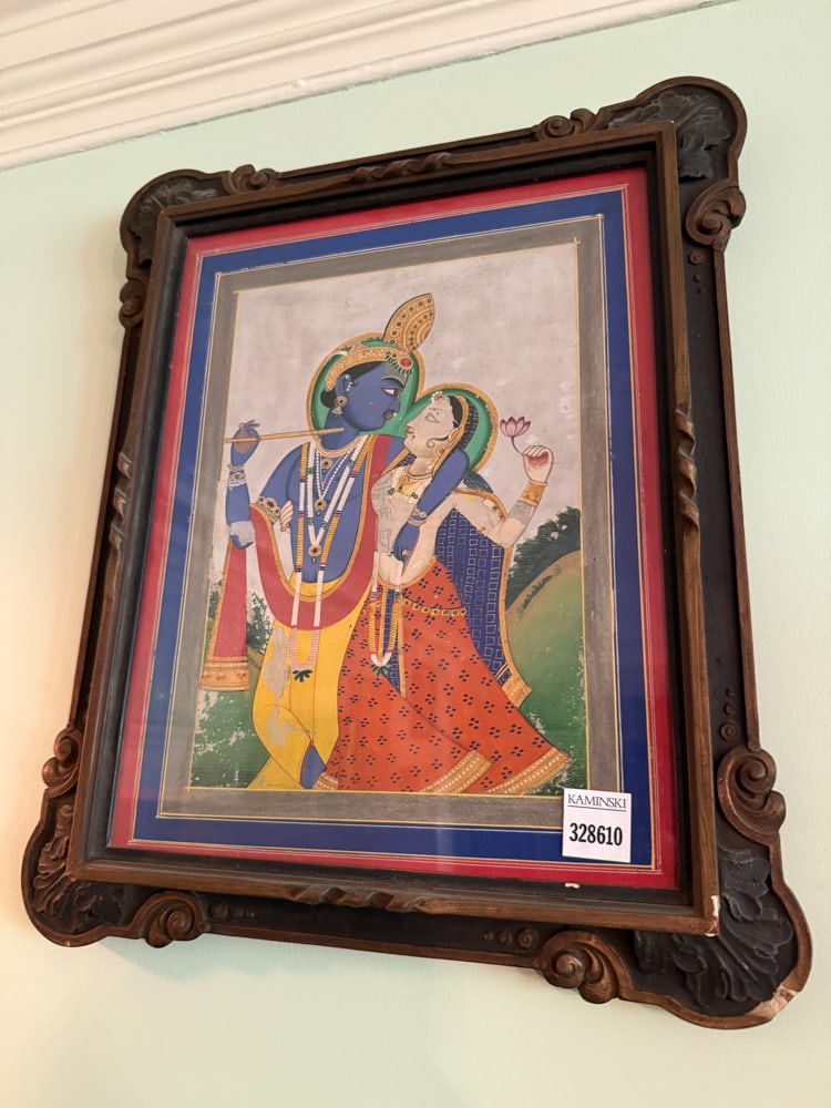 Indian Miniature painting, 19th or 18th C, Radha and Krishna (1 of 2)