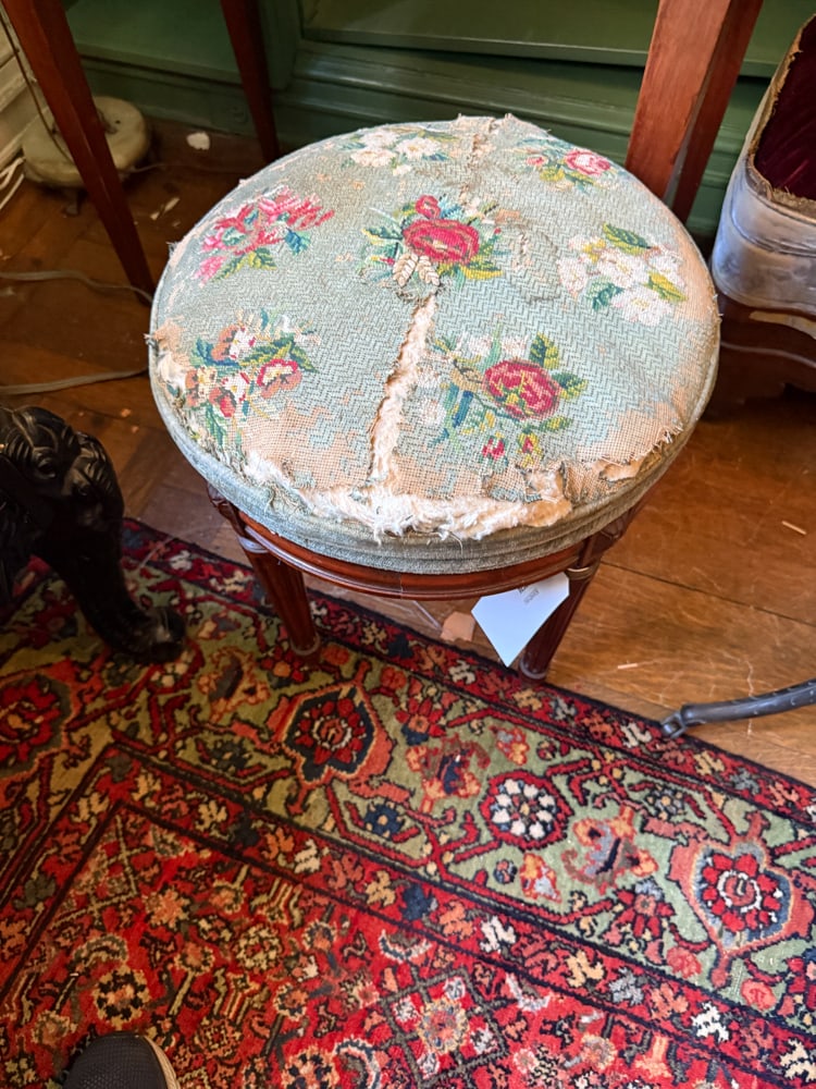 Louis XVI Style Stool: Louis XVI style stool, 18" H x 16" W. NOTE: Item to be picked up at 64 East 80th St., New York, NY. Deadline for pick-up is July 31st. Please call our front desk at 978-927-2223 to schedule pick-up.