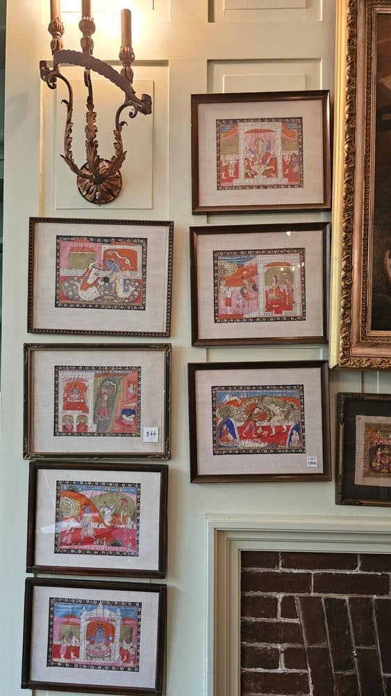 Indian Miniature Watercolors, Krishna, etc. (1 of 6)