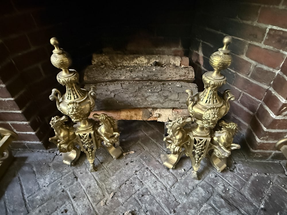 Set of French Louis XVI Style Andirons: Set of French Louis XVI style andirons, 22" H x 11" W. NOTE: Item to be picked up at 64 East 80th St., New York, NY. Deadline for pick-up is July 31st. Please call our front desk at 978-927-2223 to sc