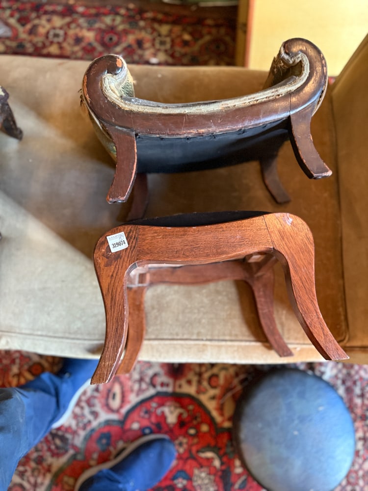 Three Assorted Stools: Three assorted stools. NOTE: Item to be picked up at 64 East 80th St., New York, NY. Deadline for pick-up is July 31st. Please call our front desk at 978-927-2223 to schedule pick-up.