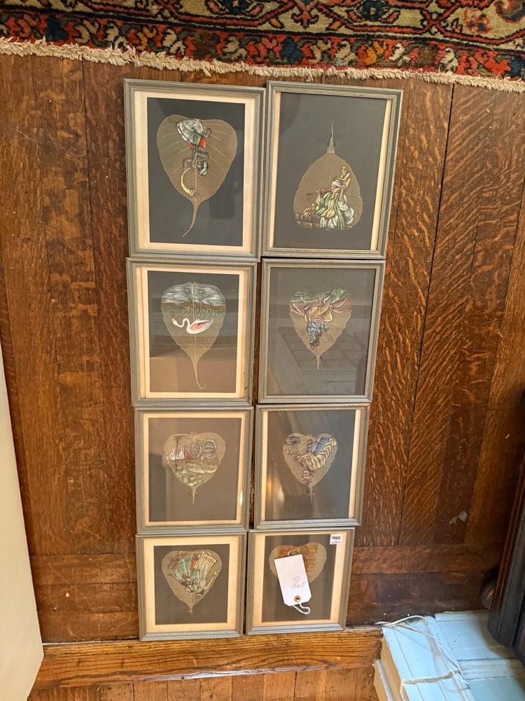 Paintings on Leaves, Indonesian, Southeast Asian: Paintings on leaves, Indonesian, Southeast Asian, (12) total. NOTE: Item to be picked up at 64 East 80th St., New York, NY. Deadline for pick-up is July 31st. Please call our front desk at