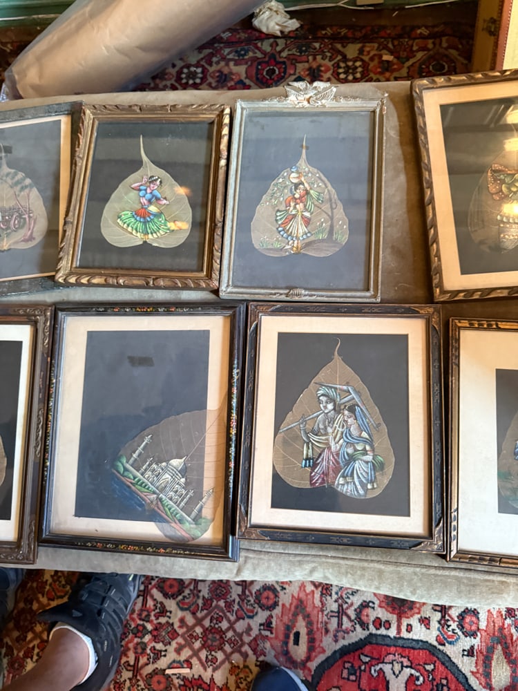 Paintings on Leaves, Indonesian, Southeast Asian: Paintings on leaves, Indonesian, Southeast Asian, (12) total. NOTE: Item to be picked up at 64 East 80th St., New York, NY. Deadline for pick-up is July 31st. Please call our front desk at