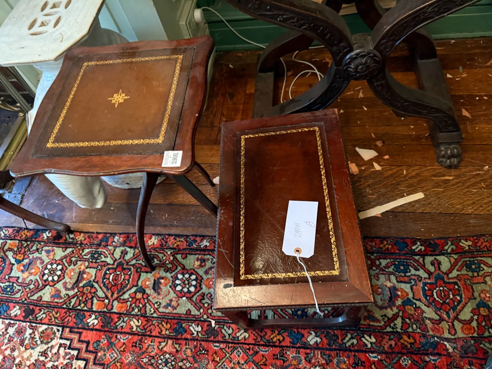 Two Occasional Tables: Two occasional tables. NOTE: Item to be picked up at 64 East 80th St., New York, NY. Deadline for pick-up is July 31st. Please call our front desk at 978-927-2223 to schedule pick-up.