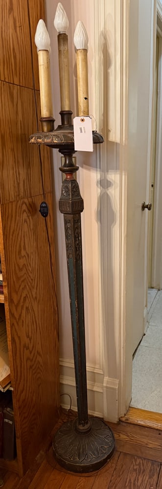 Early 20thC Floor Lamp: Early 20th century floor lamp, 71" H x 12". NOTE: Item to be picked up at 64 East 80th St., New York, NY. Deadline for pick-up is July 31st. Please call our front desk at 978-927-2223 to schedule pick