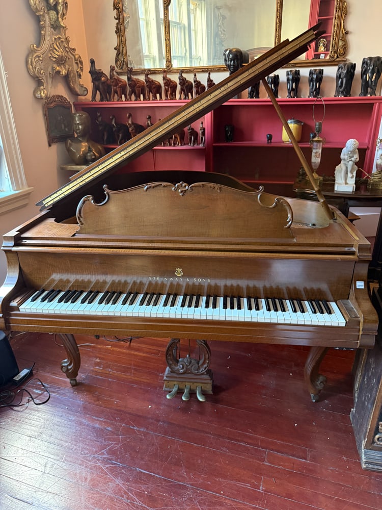 Steinway and Sons Louis XV Style Model M Medium Grand Piano: Steinway and Sons Louis XV style Model M medium grand piano, serial number 388019 (1965), 5' 7" L x 57 3/4" W. NOTE: Item to be picked up at 64 East 80th St., New York, NY. Deadline for pick-up is Jul