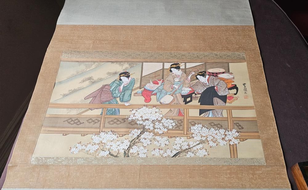 Japanese Handpainted Scroll (1 of 2)